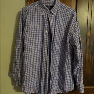 Men’s Vineyard Vines Blue and Pink Plaid Button-Down Shirt